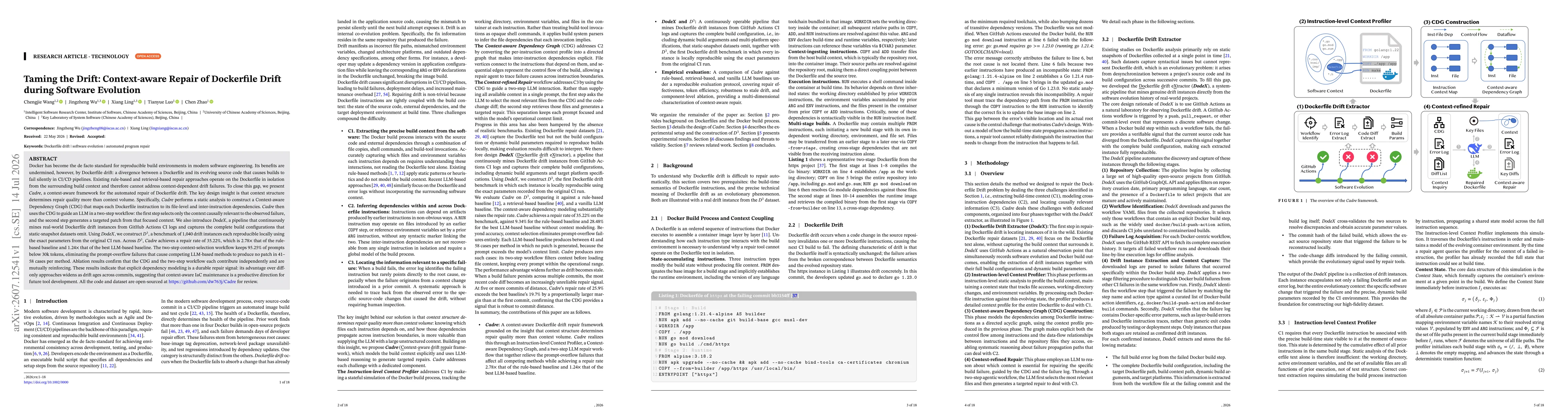 Thumbnail for Taming the Drift: Context-aware Repair of Dockerfile Drift during Software Evolution