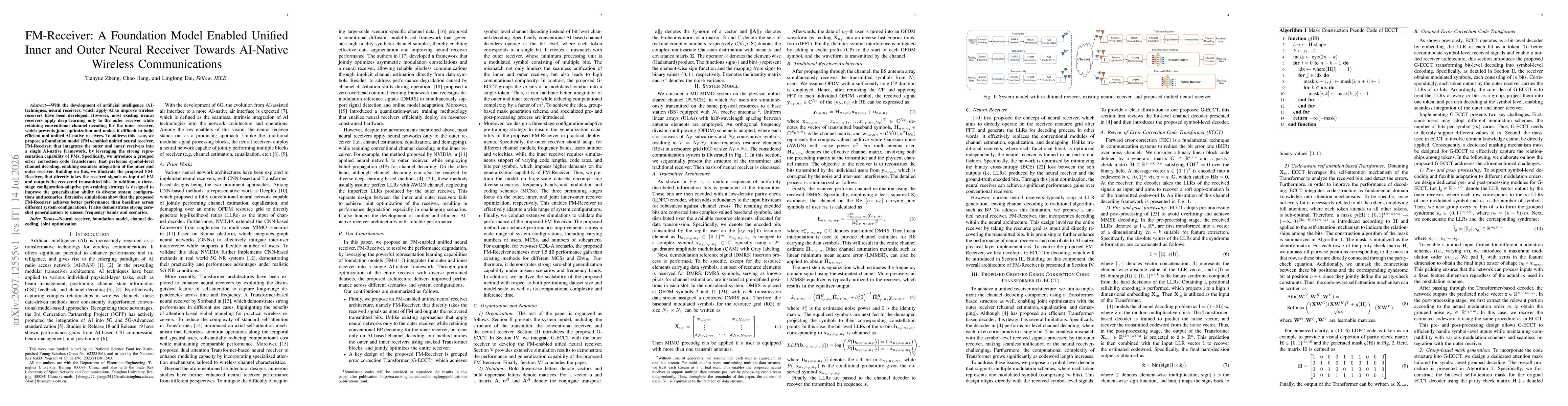 Thumbnail for FM-Receiver: A Foundation Model Enabled Unified Inner and Outer Neural Receiver Towards AI-Native Wireless Communications