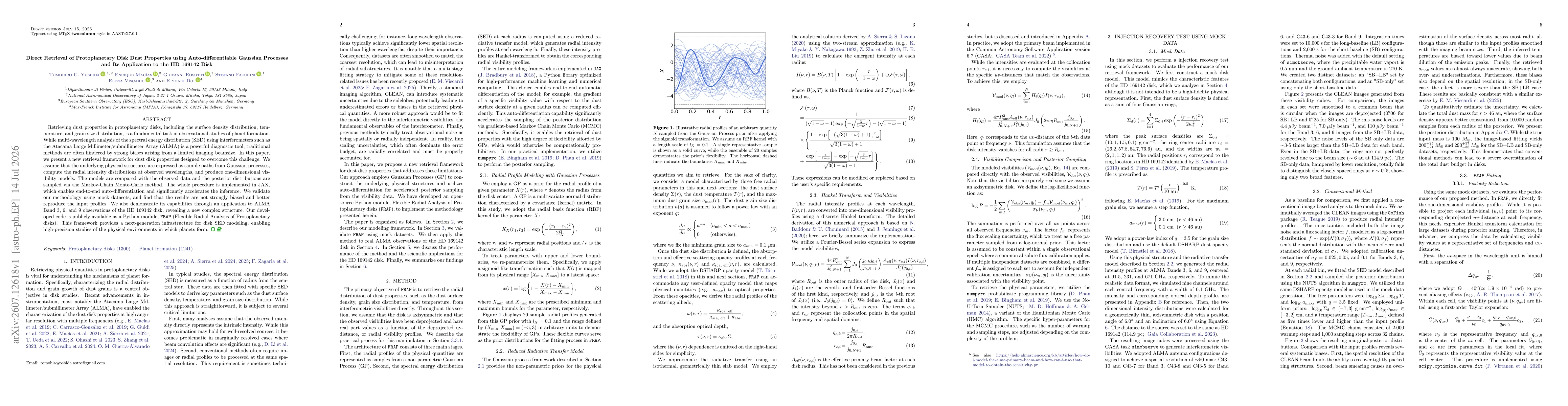 Thumbnail for Direct Retrieval of Protoplanetary Disk Dust Properties using Auto-differentiable Gaussian Processes and Its Application to the HD 169142 Disk