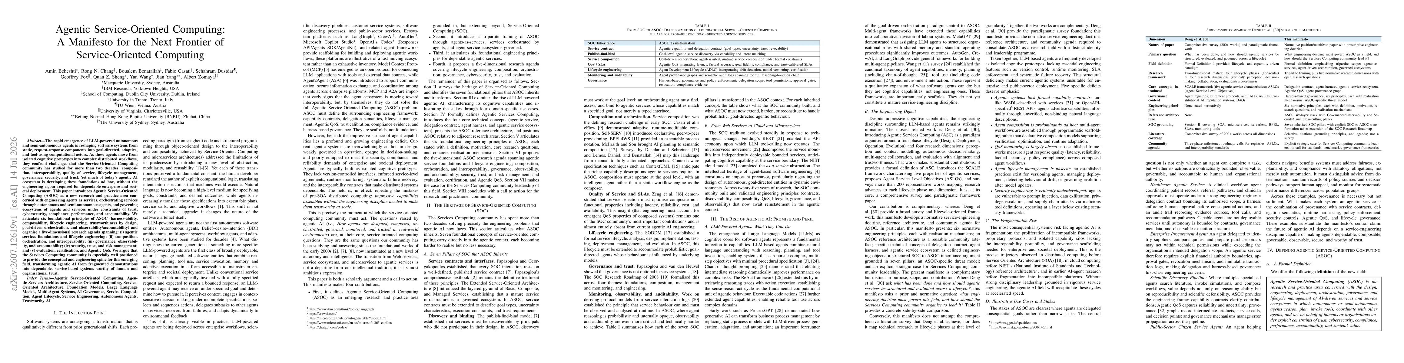 Thumbnail for Agentic Service-Oriented Computing: A Manifesto for the Next Frontier of Service-Oriented Computing