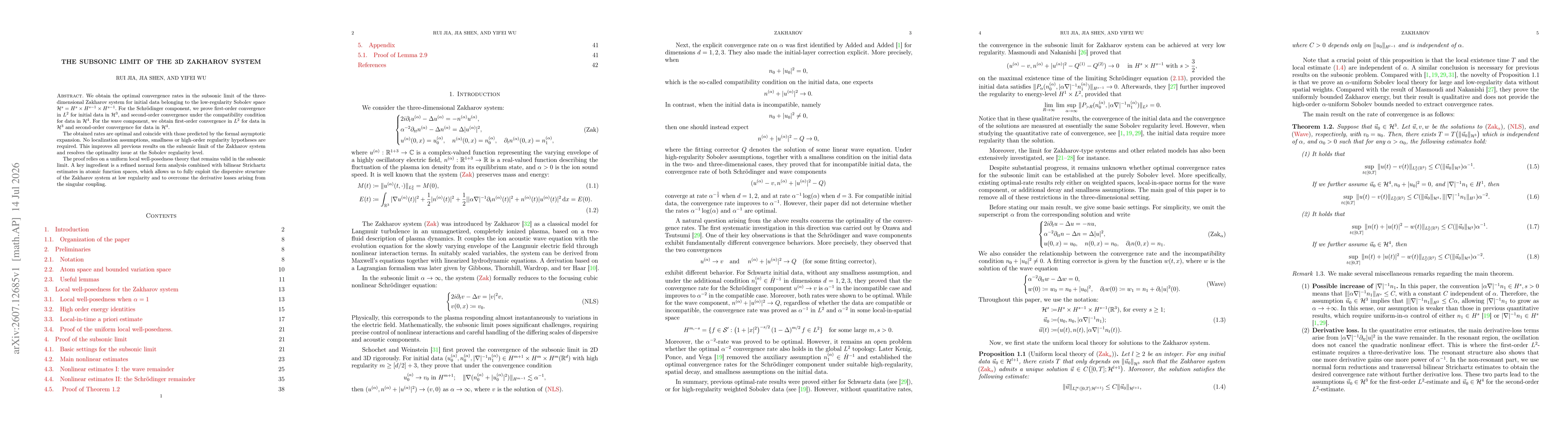 Thumbnail for The subsonic limit of the 3D Zakharov system