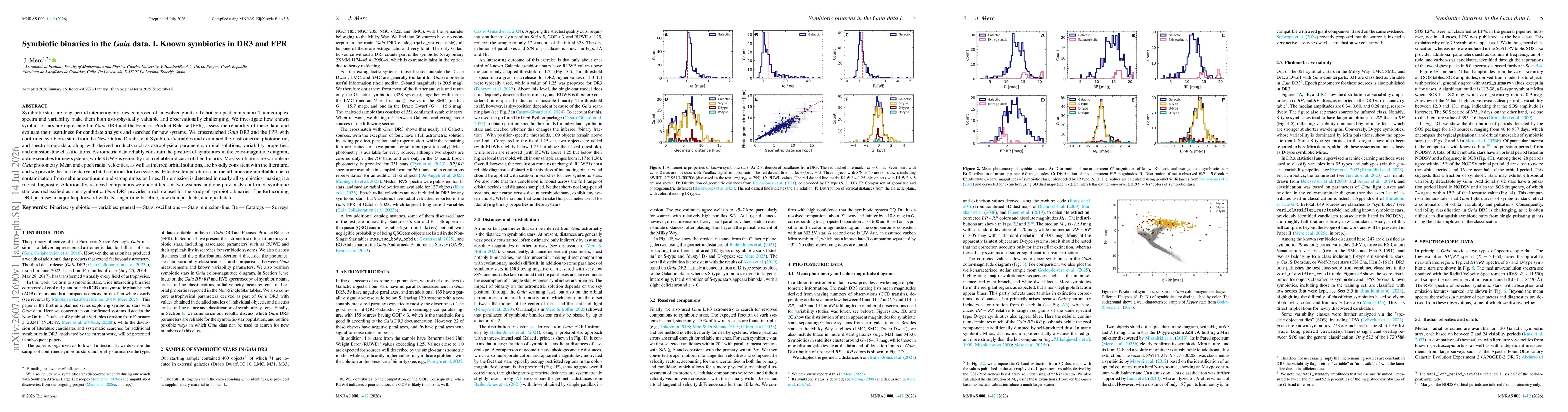Thumbnail for Symbiotic binaries in the Gaia data. I. Known symbiotics in DR3 and FPR