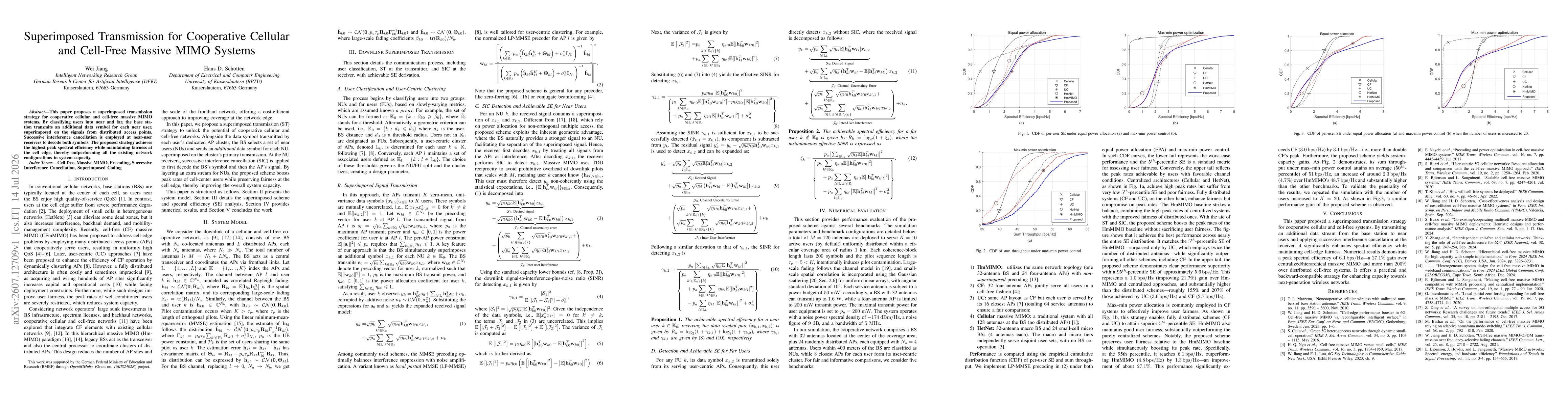 Thumbnail for Superimposed Transmission for Cooperative Cellular and Cell-Free Massive MIMO Systems