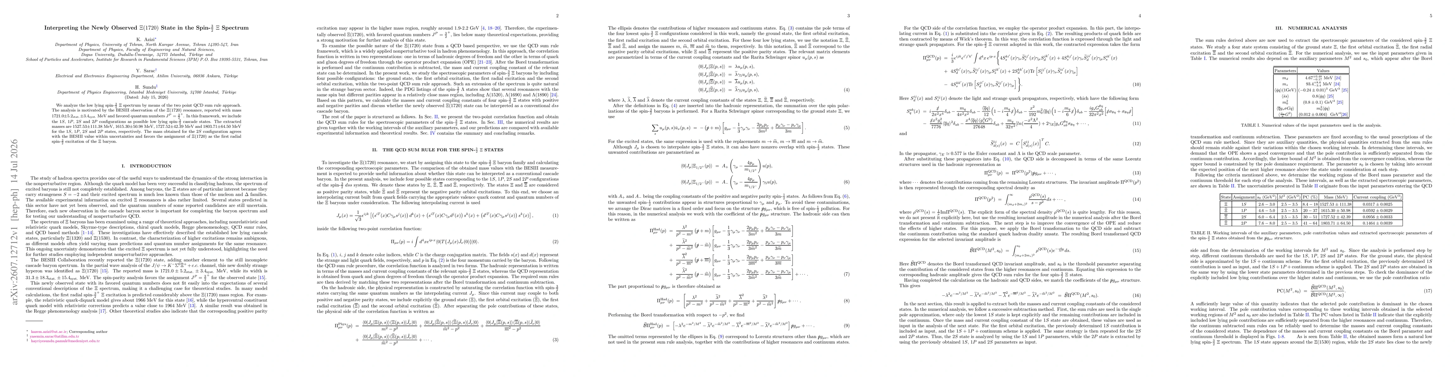 Thumbnail for Interpreting the Newly Observed $Ξ(1720)$ State in the Spin-$\frac{3}{2}$ $Ξ$ Spectrum