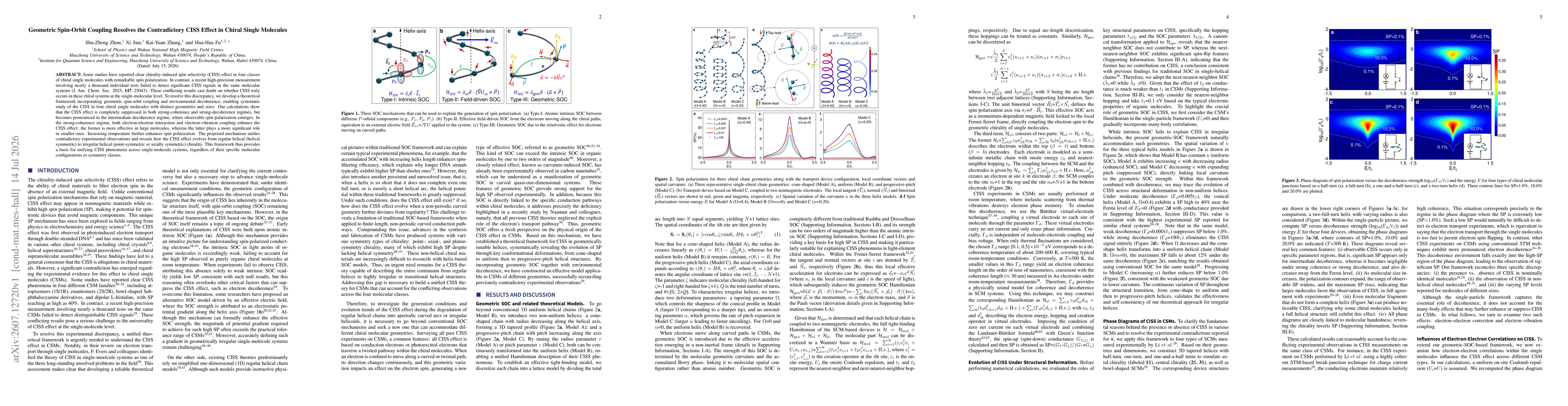 Thumbnail for Geometric Spin-Orbit Coupling Resolves the Contradictory CISS Effect in Chiral Single Molecules