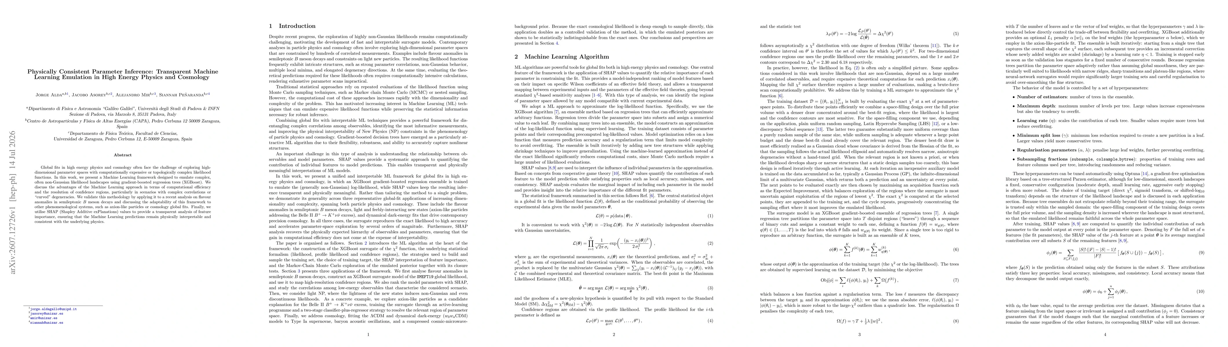 Thumbnail for Physically Consistent Parameter Inference: Transparent Machine Learning Emulation in High Energy Physics and Cosmology
