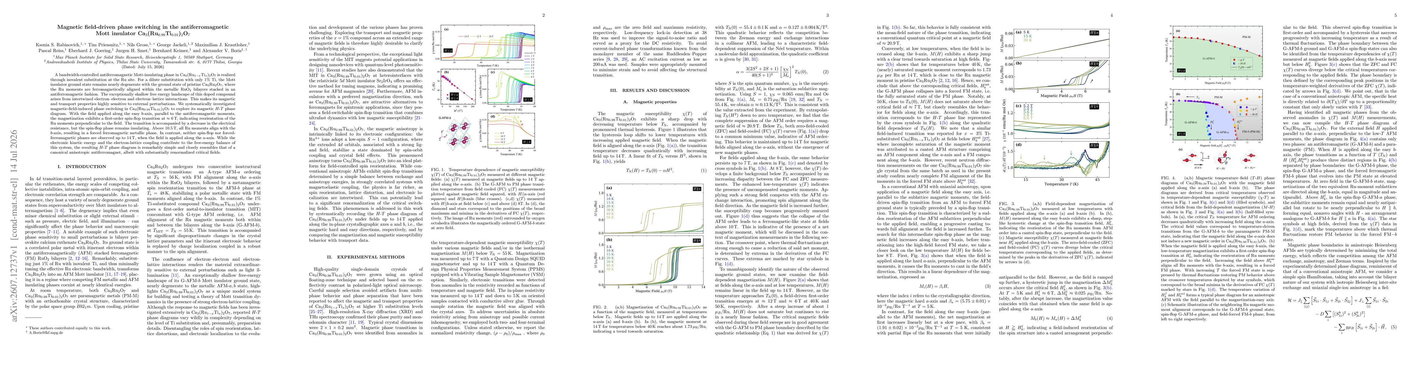 Thumbnail for Magnetic field-driven phase switching in the antiferromagnetic Mott insulator Ca$_3$(Ru$_{0.99}$Ti$_{0.01}$)$_2$O$_7$