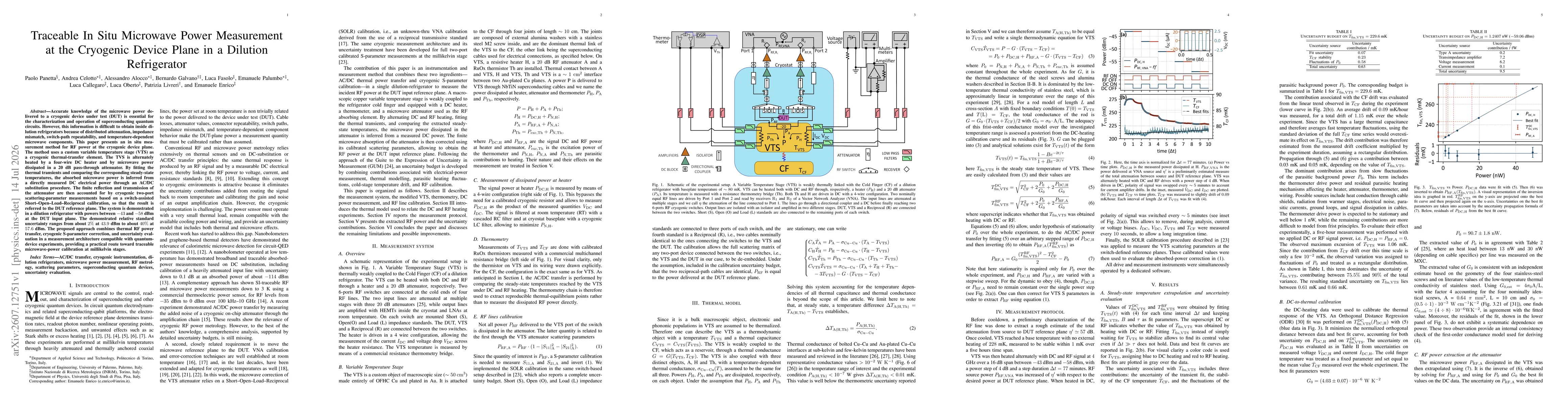 Thumbnail for Traceable In Situ Microwave Power Measurement at the Cryogenic Device Plane in a Dilution Refrigerator