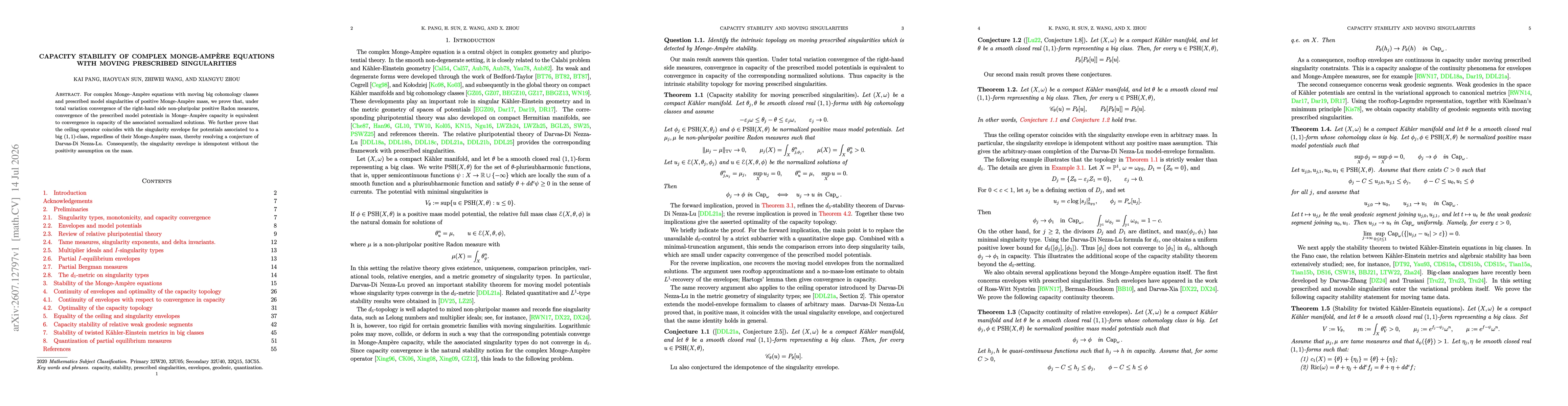 Thumbnail for Capacity Stability of Complex Monge-Ampère Equations with Moving Prescribed Singularities