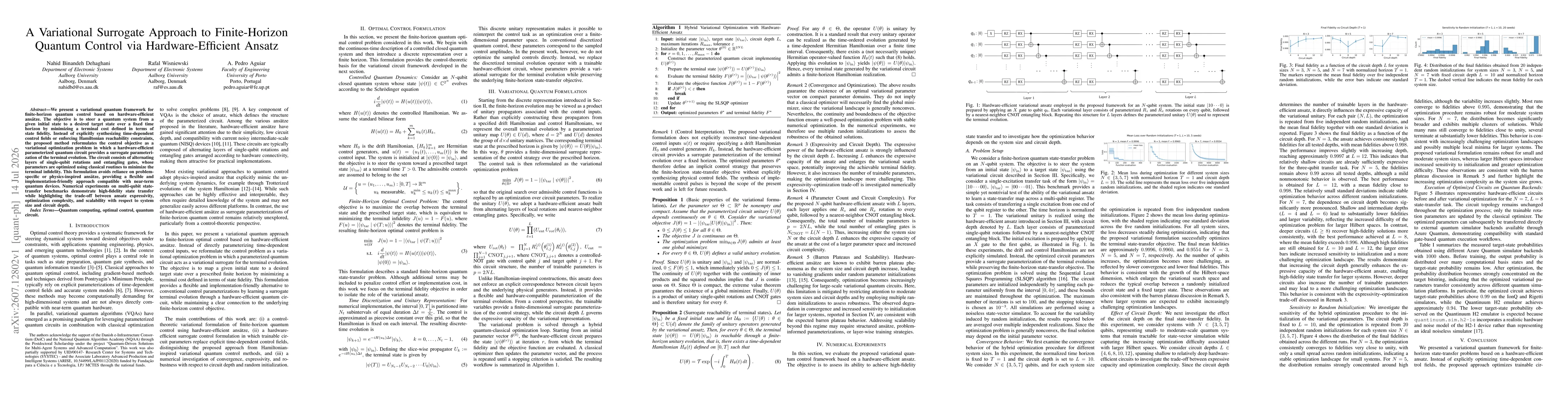 Thumbnail for A Variational Surrogate Approach to Finite-Horizon Quantum Control via Hardware-Efficient Ansatz