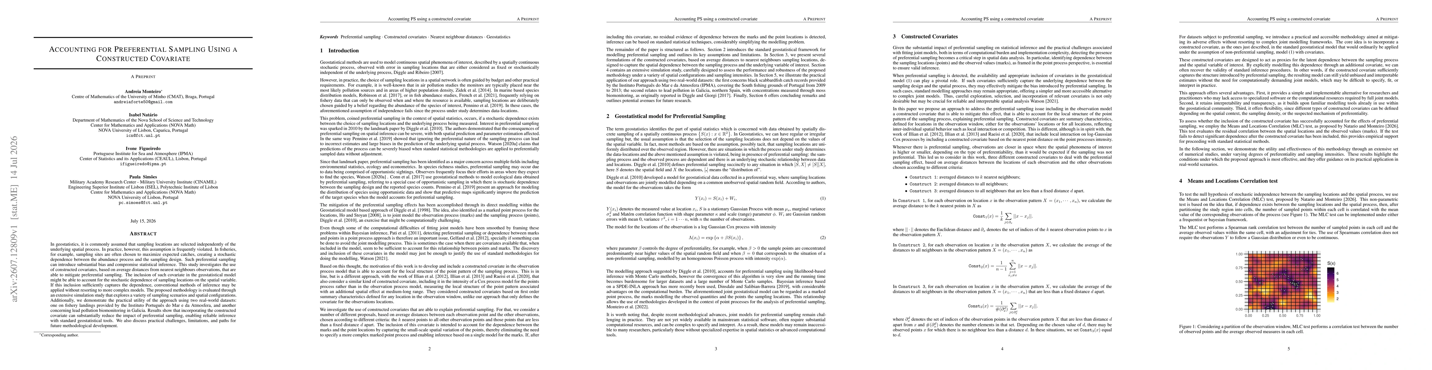 Thumbnail for Accounting for Preferential Sampling Using a Constructed Covariate