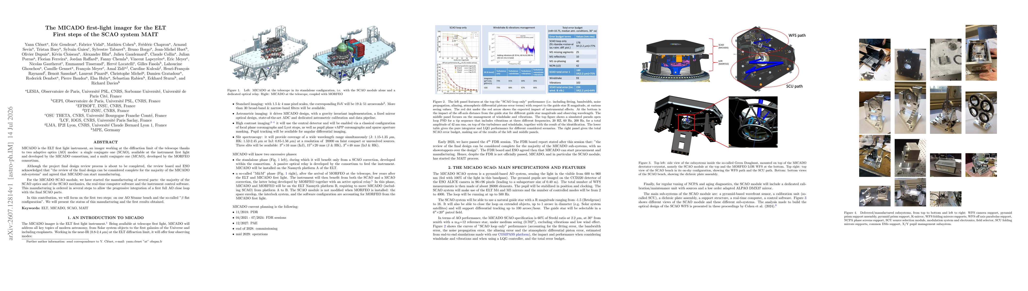 Thumbnail for The MICADO first-light imager for the ELT: first steps of the SCAO system MAIT
