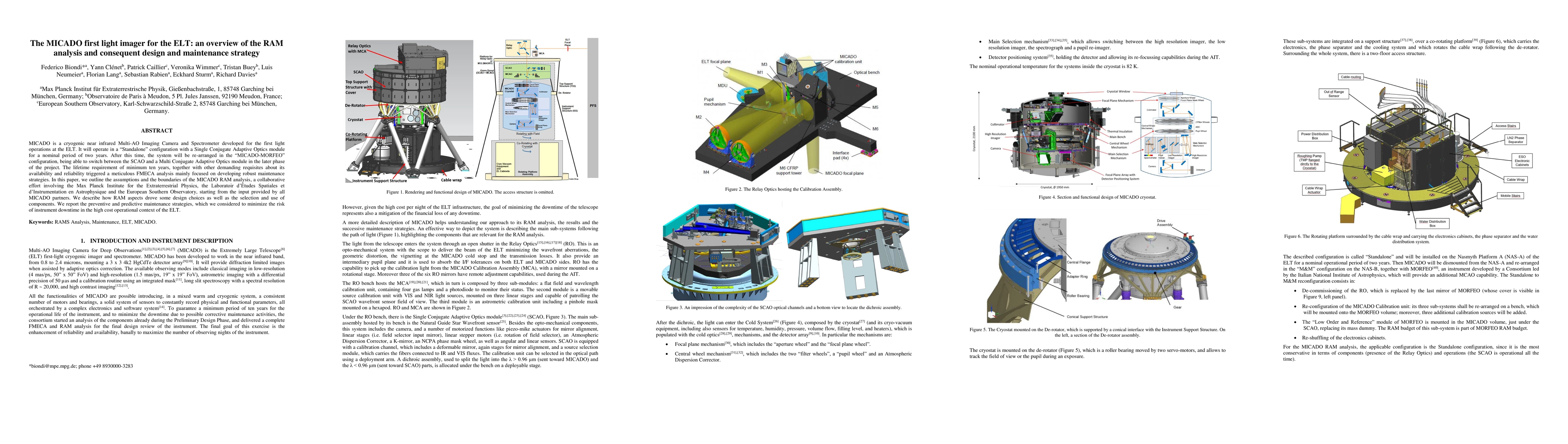 Thumbnail for The MICADO first light imager for the ELT: an overview of the RAM analysis and consequent design and maintenance strategy