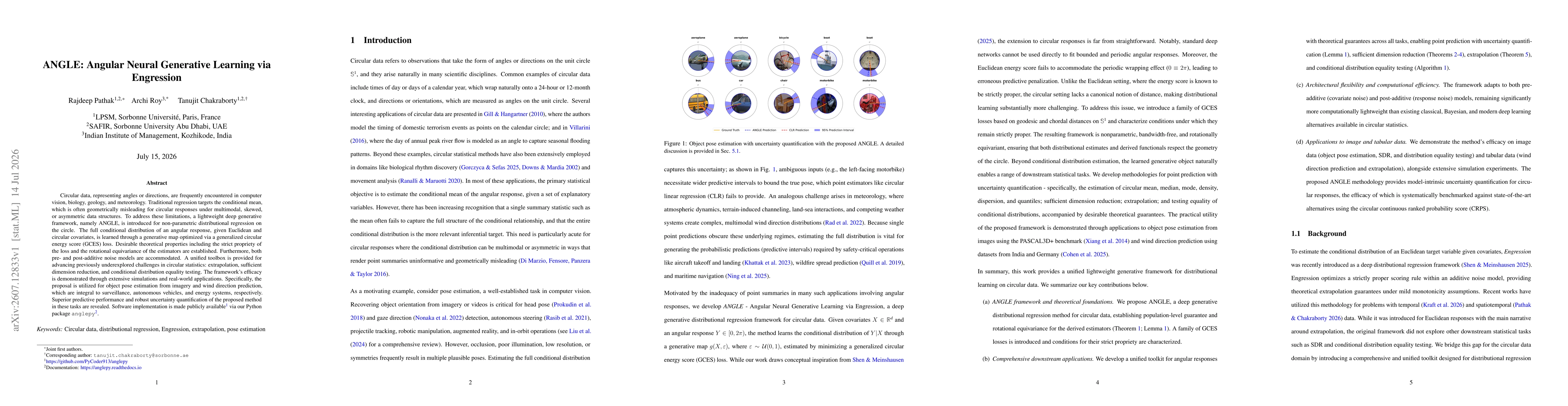 Thumbnail for ANGLE: Angular Neural Generative Learning via Engression