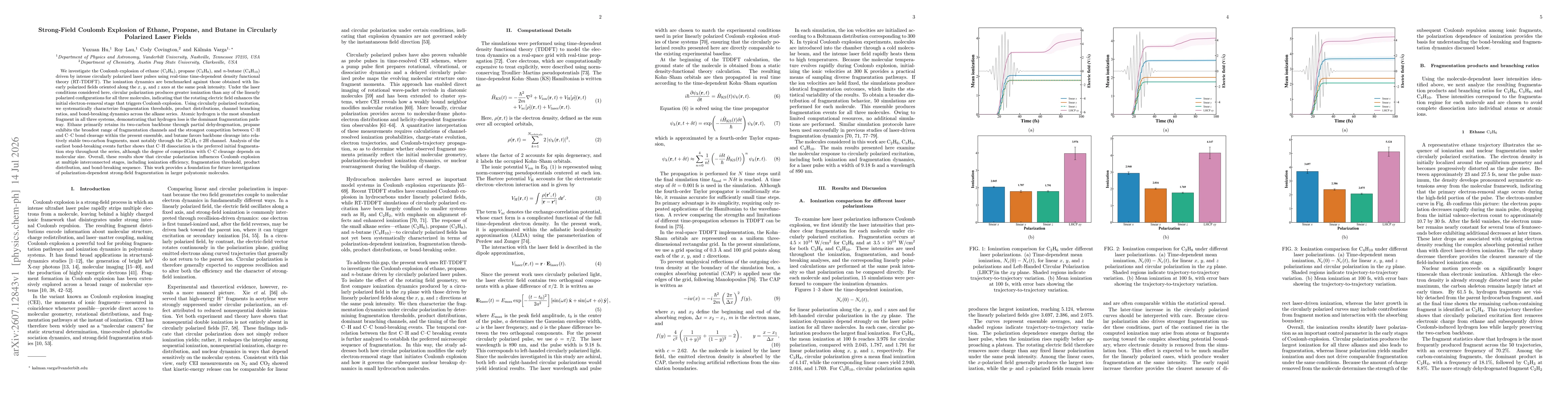 Thumbnail for Strong-Field Coulomb Explosion of Ethane, Propane, and Butane in Circularly Polarized Laser Fields