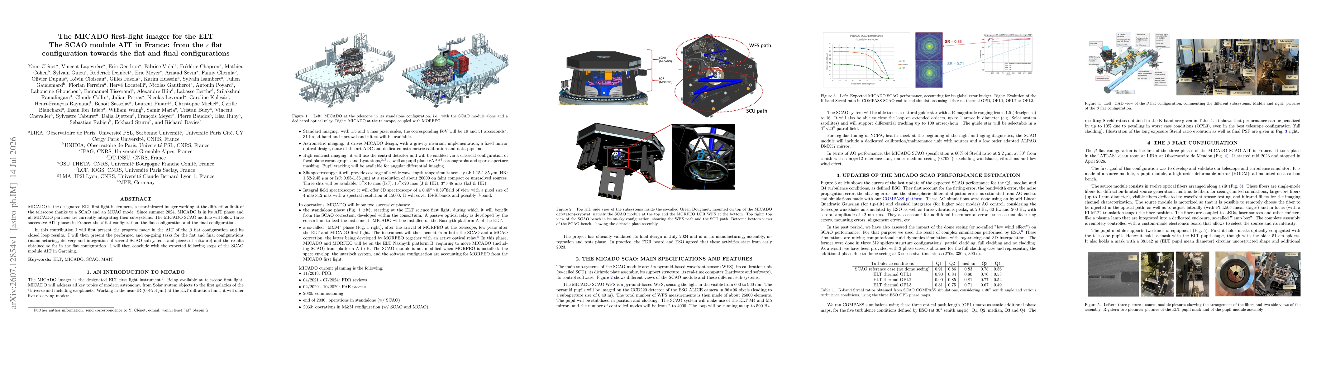 Thumbnail for The MICADO first light imager for the ELT: the SCAO module AIT in France, from the beta flat configuration towards the flat and final configurations