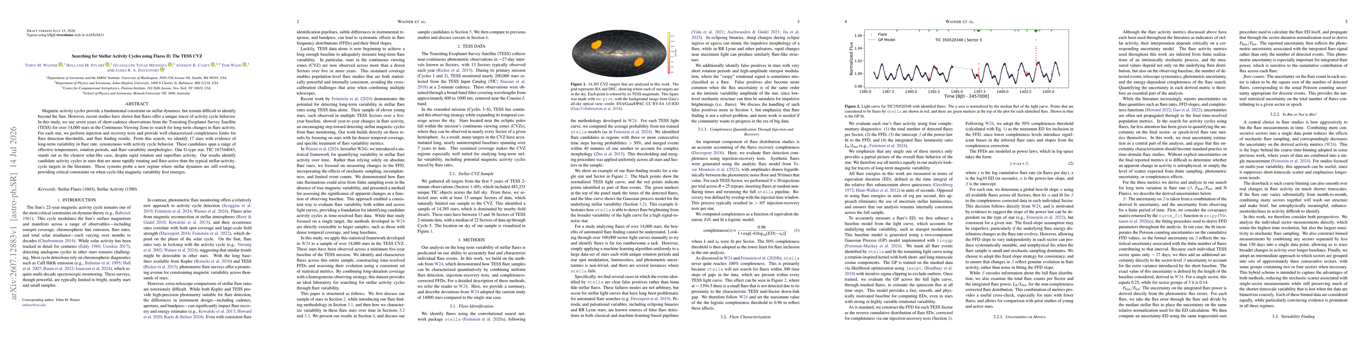 Thumbnail for Searching for Stellar Activity Cycles using Flares II: The TESS CVZ