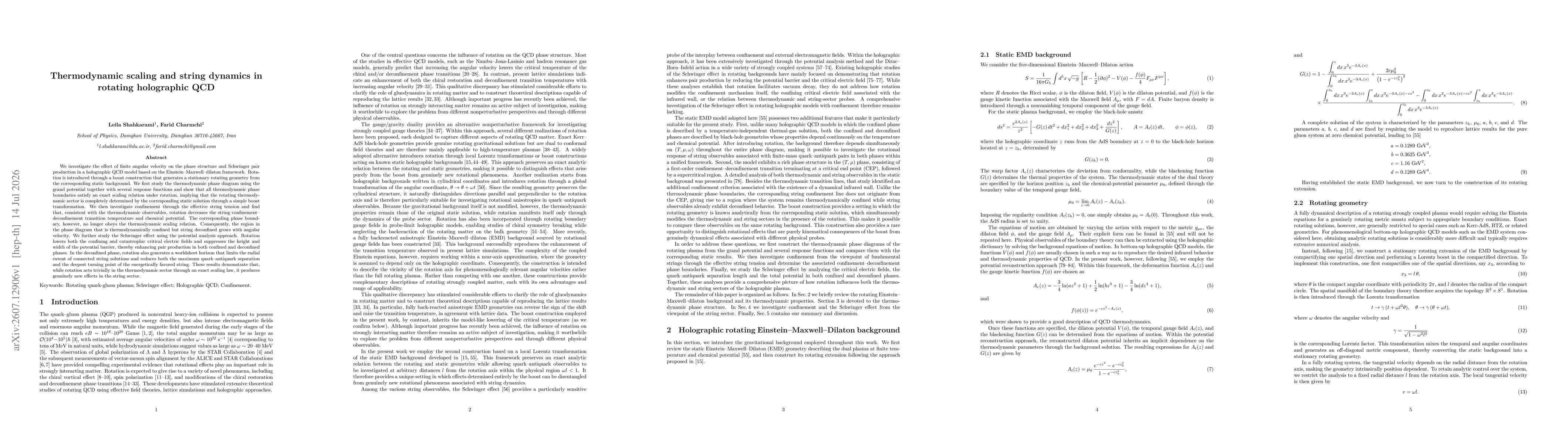 Thumbnail for Thermodynamic scaling and string dynamics in rotating holographic QCD
