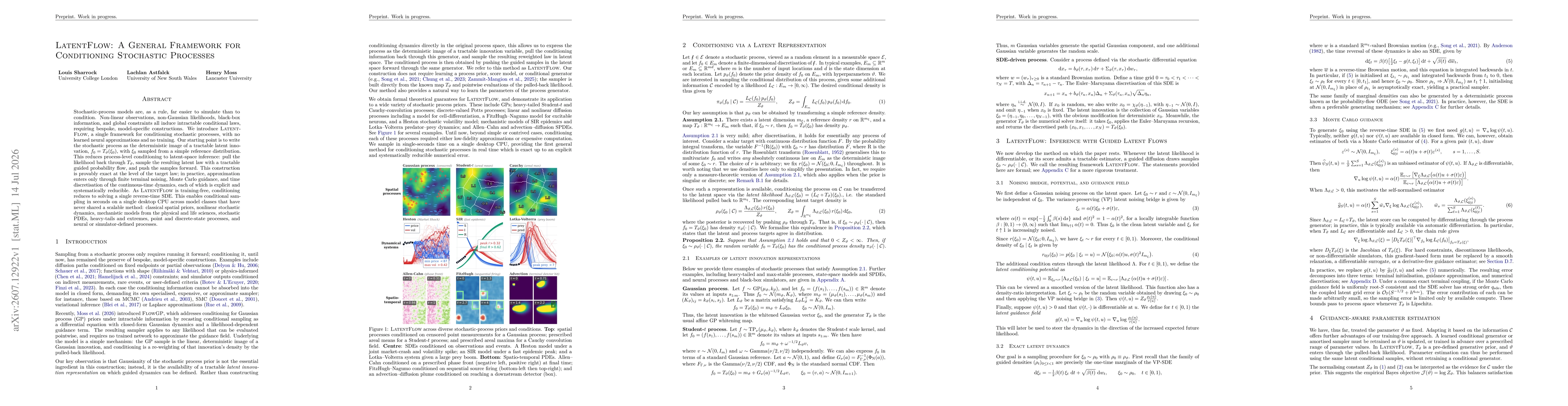 Thumbnail for LatentFlow: A General Framework for Conditioning Stochastic Processes