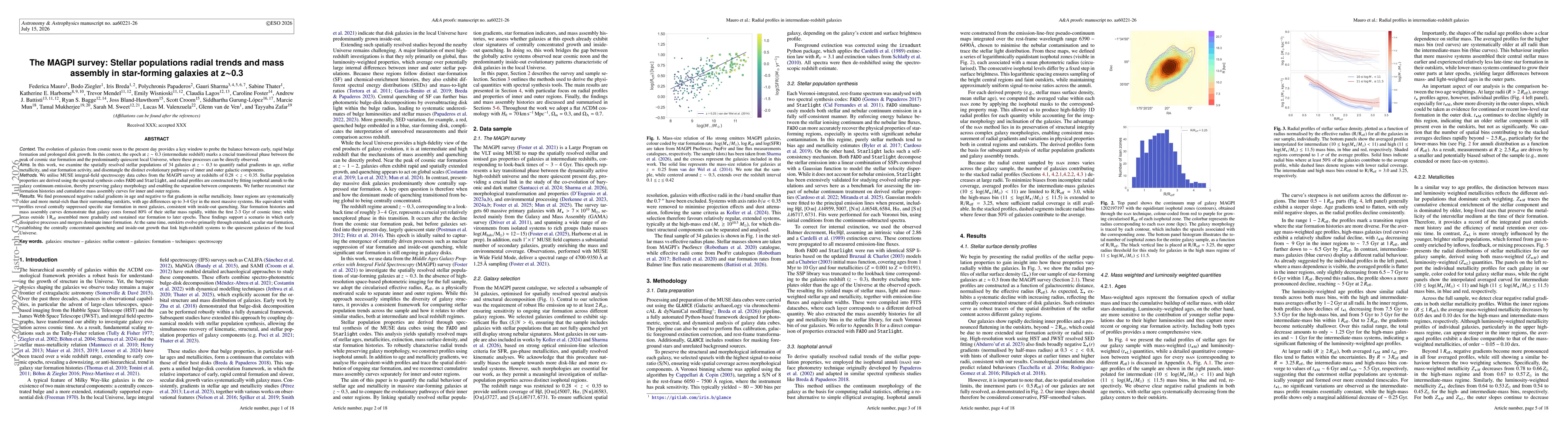 Thumbnail for The MAGPI survey: Stellar populations radial trends and mass assembly in star-forming galaxies at z~0.3