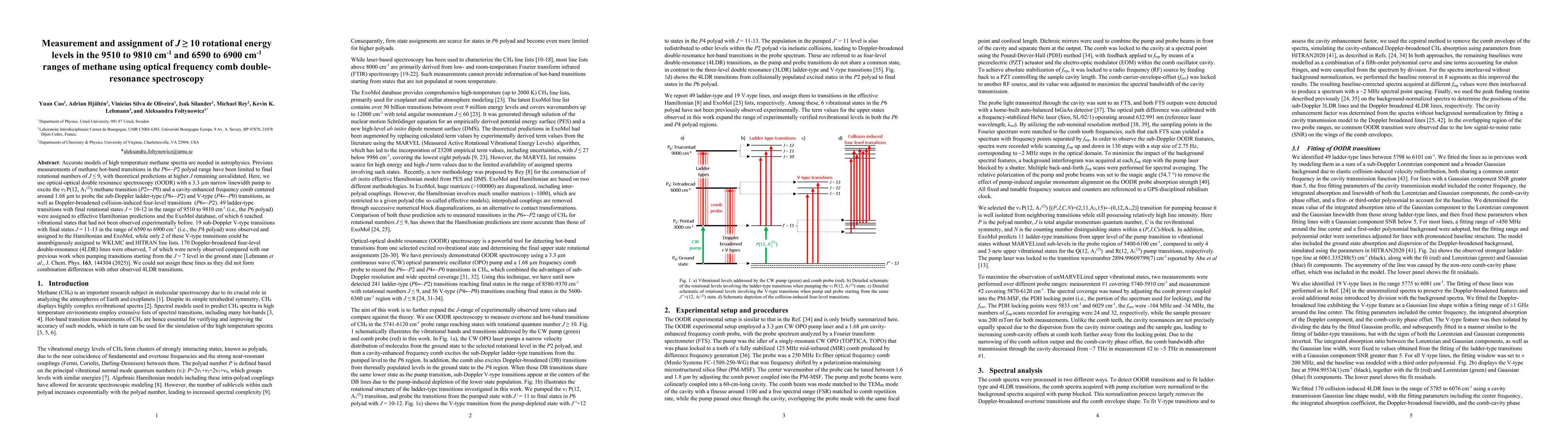 Thumbnail for Measurement and assignment of $\it{J}$ $\geq$ 10 rotational energy levels in the 9510 to 9810 cm$^{-1}$ and 6590 to 6900 cm$^{-1}$ ranges of methane using optical frequency comb double-resonance spectroscopy