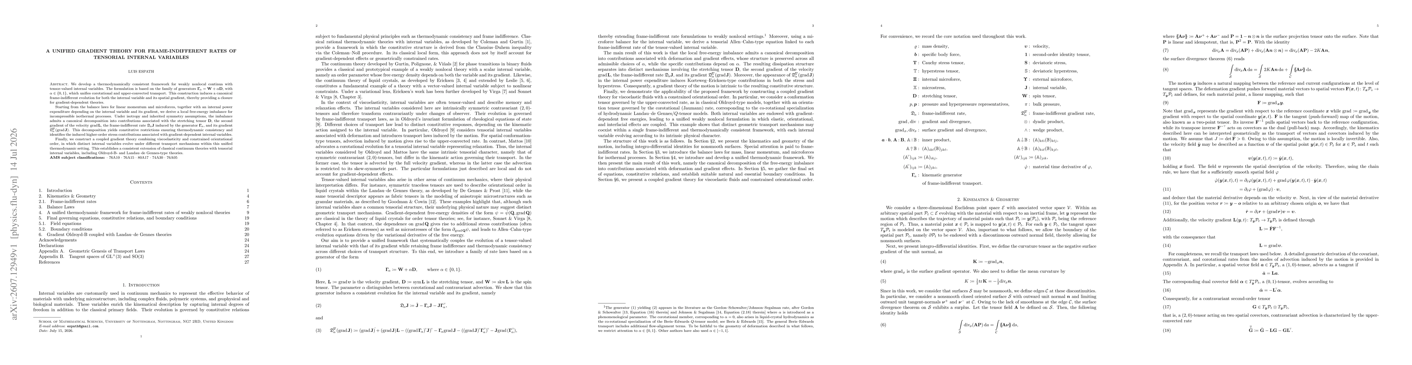 Thumbnail for A Unified Gradient Theory for Frame-Indifferent Rates of Tensorial Internal Variables