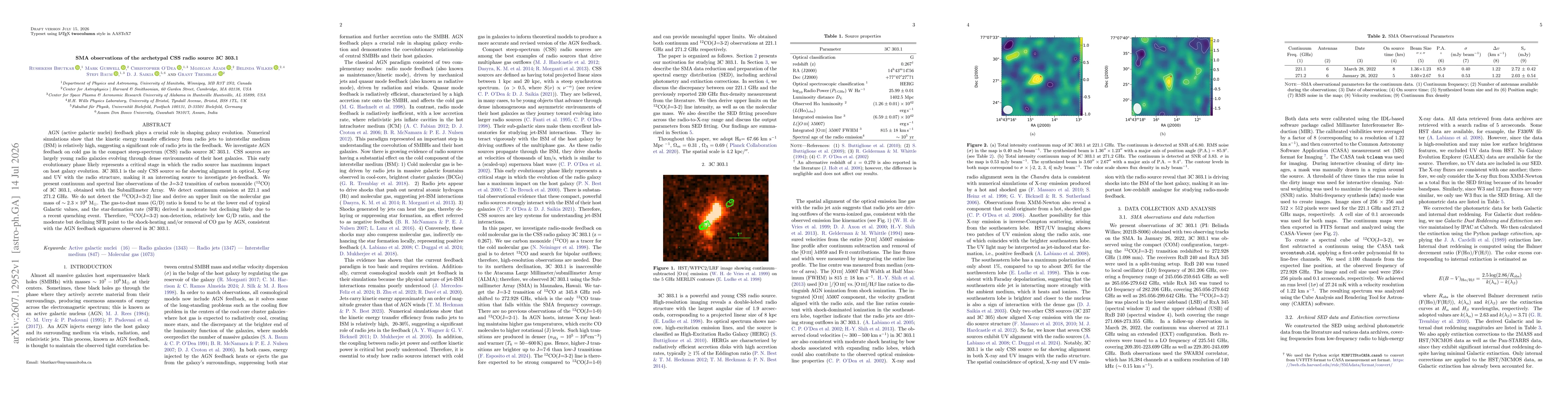 Thumbnail for SMA Observations of the Archetypal Compact Steep-spectrum Radio Source 3C 303.1