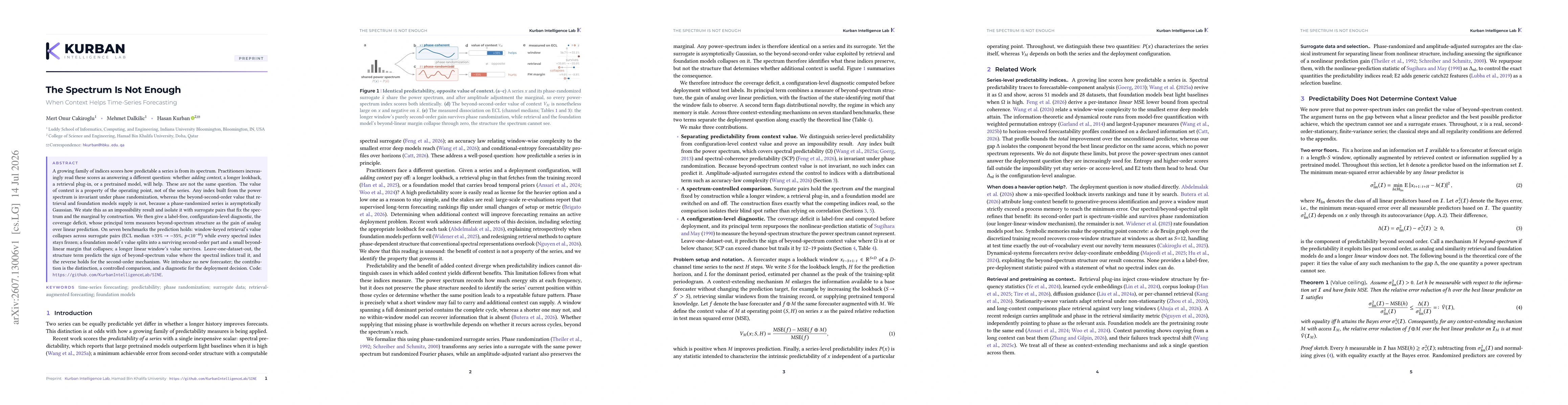 Thumbnail for The Spectrum Is Not Enough: When Context Helps Time-Series Forecasting