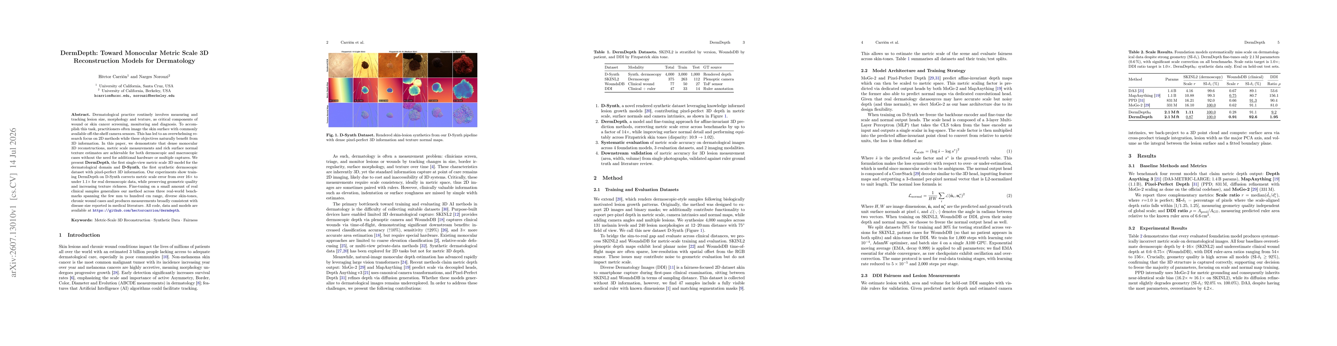 Thumbnail for DermDepth: Toward Monocular Metric Scale 3D Reconstruction Models for Dermatology