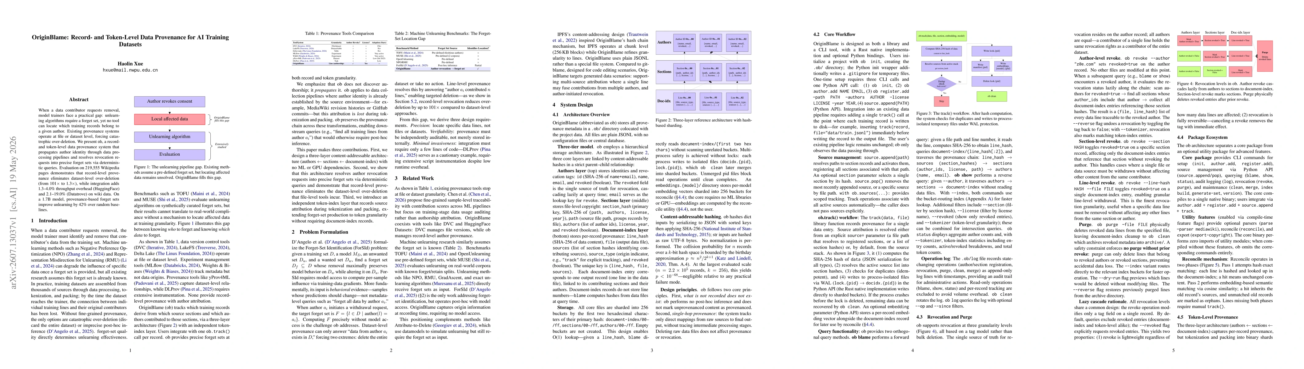 Thumbnail for OriginBlame: Record- and Token-Level Data Provenance for AI Training Datasets