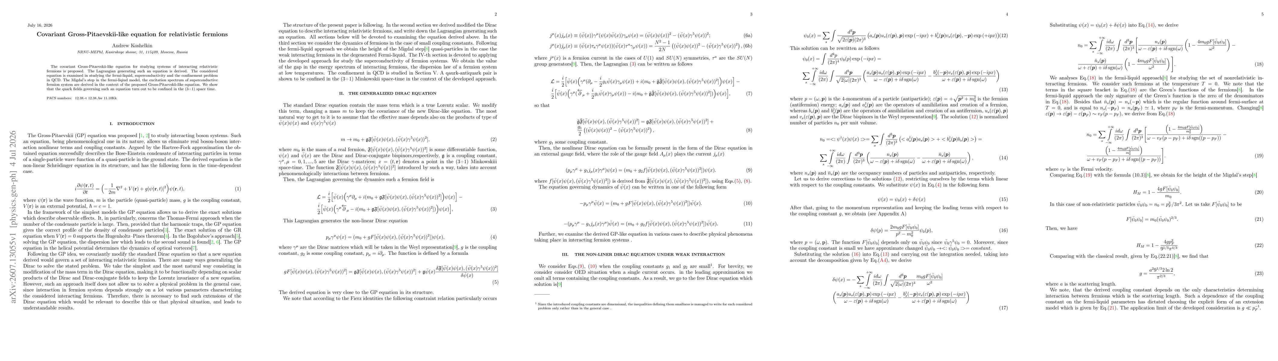 Thumbnail for Covariant Gross-Pitaevskii-like equation for relativistic fermions