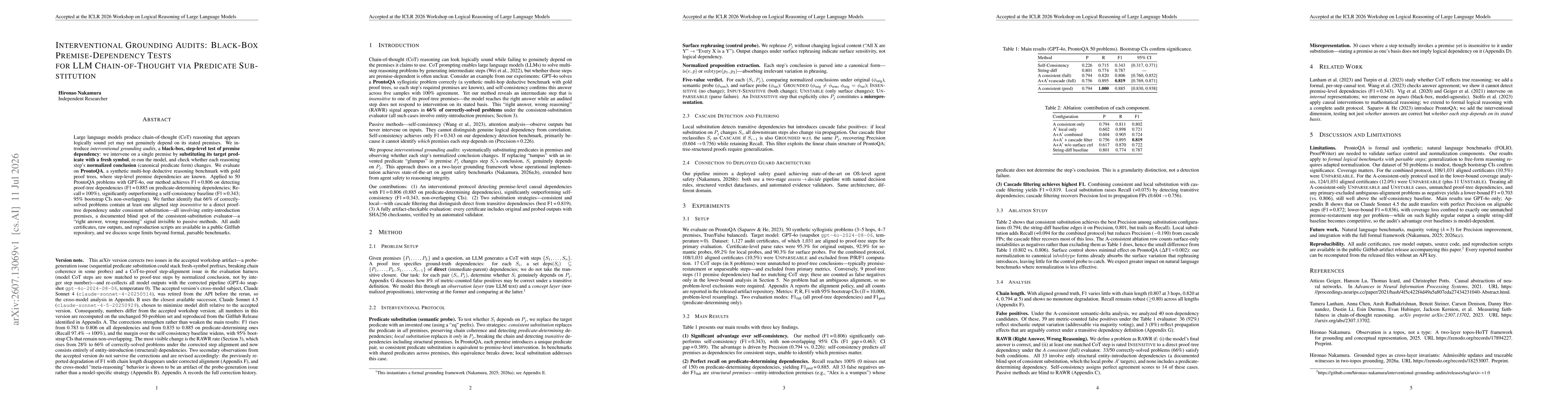 Thumbnail for Interventional Grounding Audits: Black-Box Premise-Dependency Tests for LLM Chain-of-Thought via Predicate Substitution