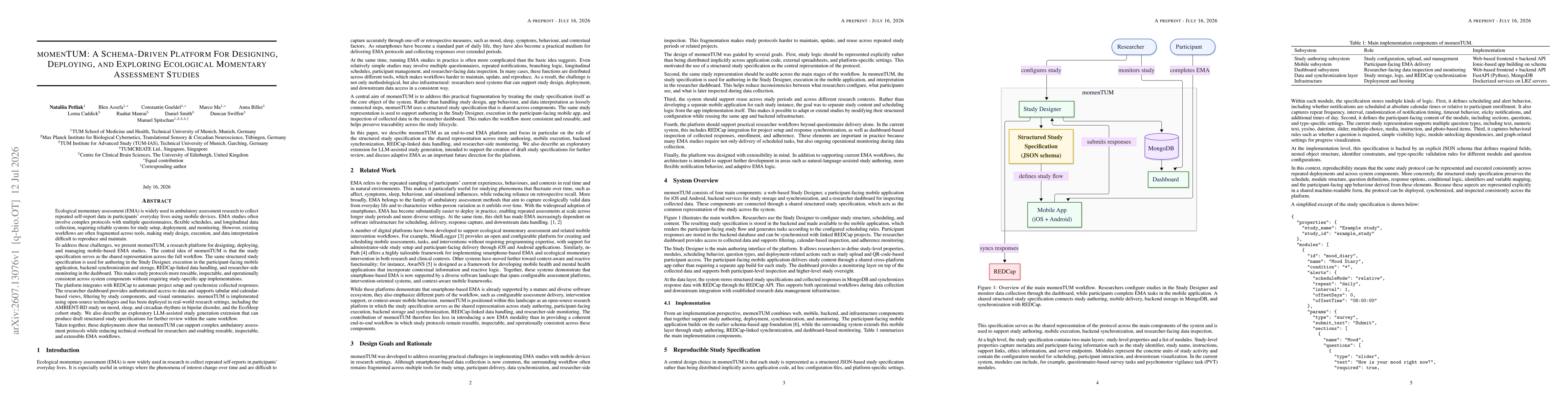 Thumbnail for momenTUM: A schema-driven platform for designing, peploying, and exploring ecological momentary assessment studies