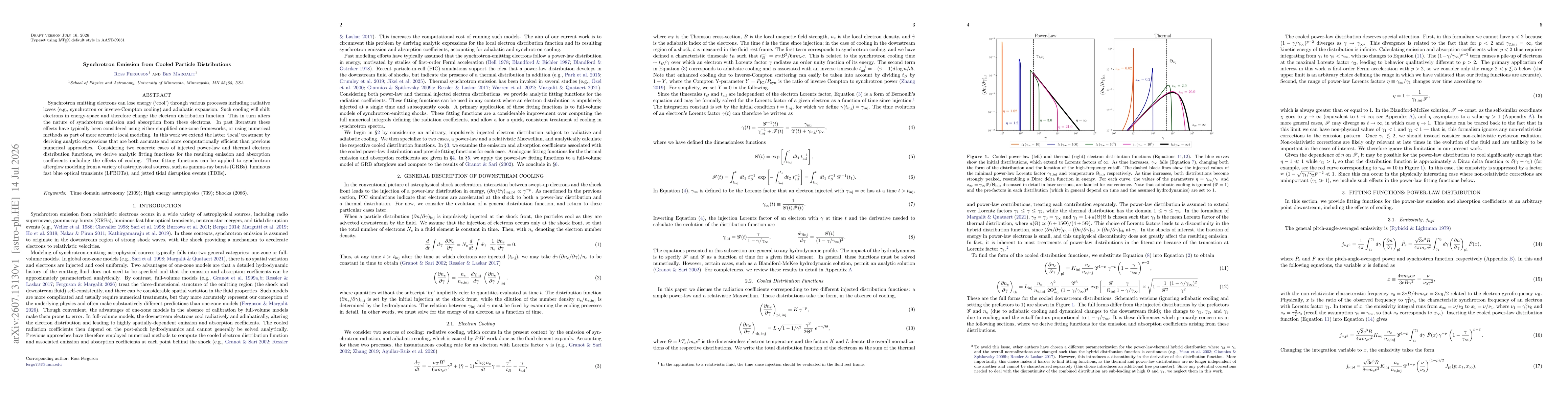 Thumbnail for Synchrotron Emission from Cooled Particle Distributions