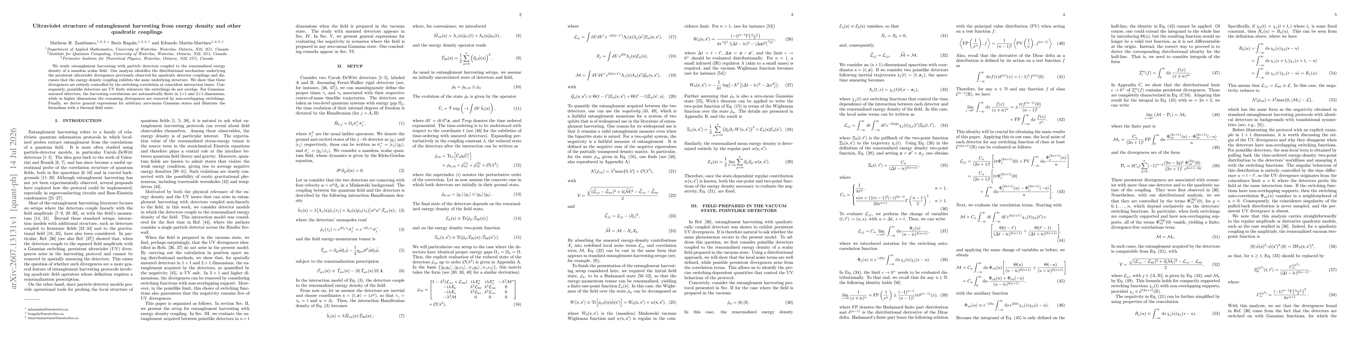 Thumbnail for Ultraviolet structure of entanglement harvesting from energy density and other quadratic couplings