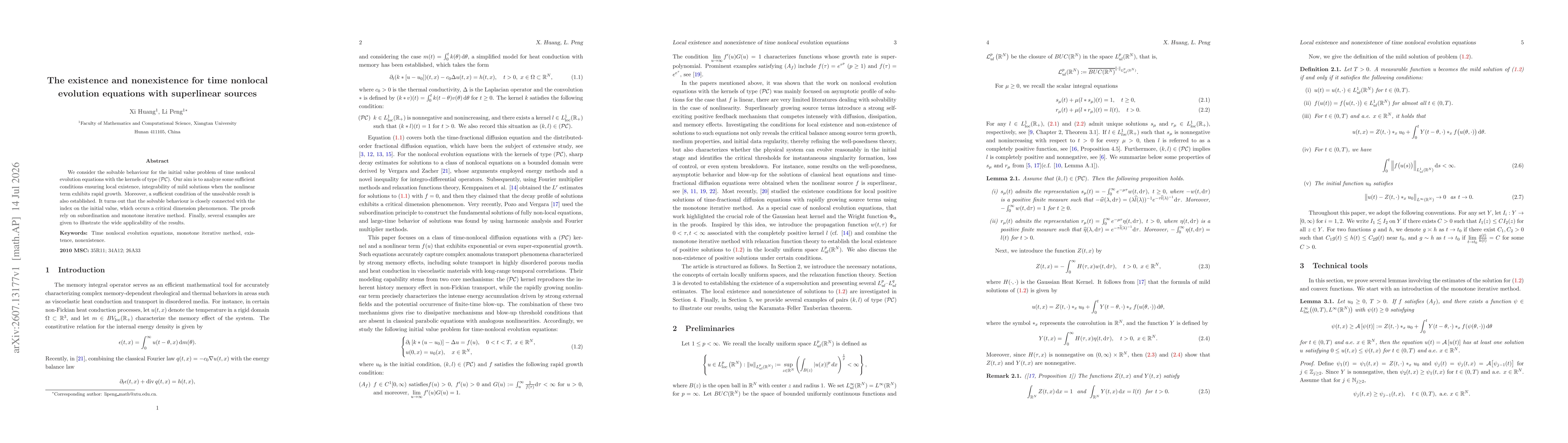 Thumbnail for The existence and nonexistence for time nonlocal evolution equations with superlinear sources