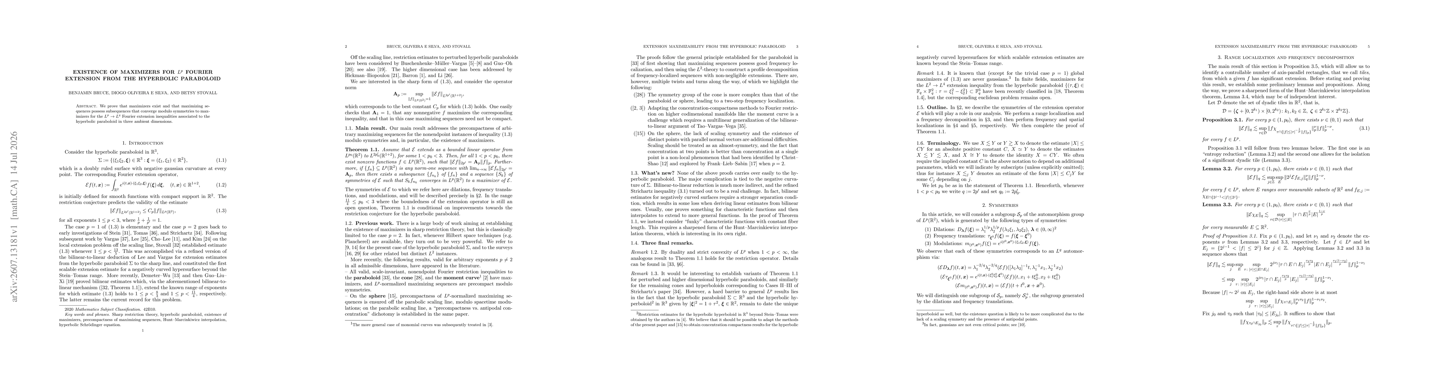 Thumbnail for Existence of maximizers for $L^p$ Fourier extension from the hyperbolic paraboloid