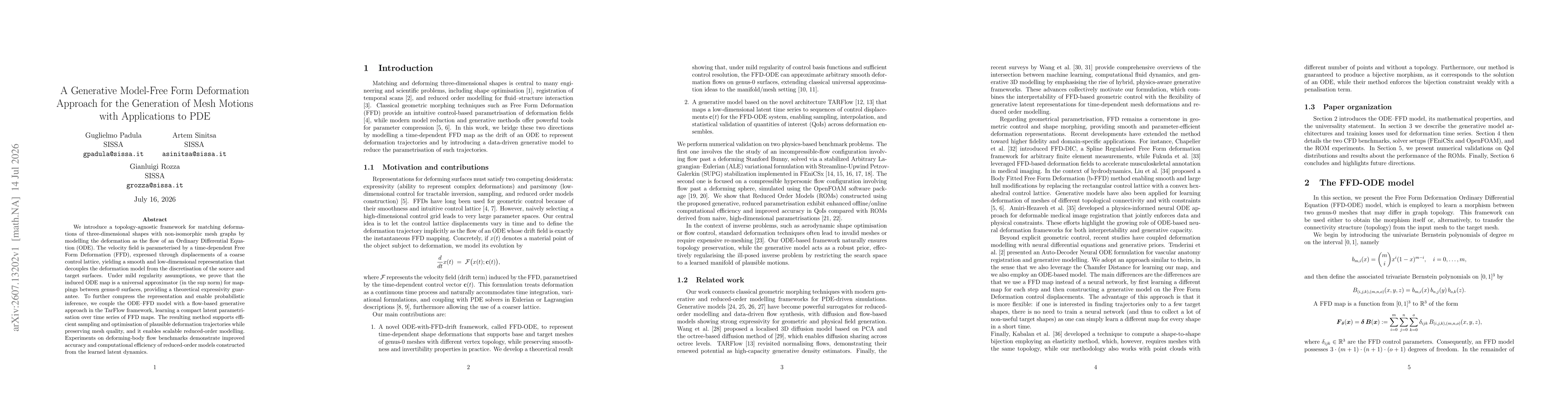 Thumbnail for A Generative Model-Free Form Deformation Approach for the Generation of Mesh Motions with Applications to PDE