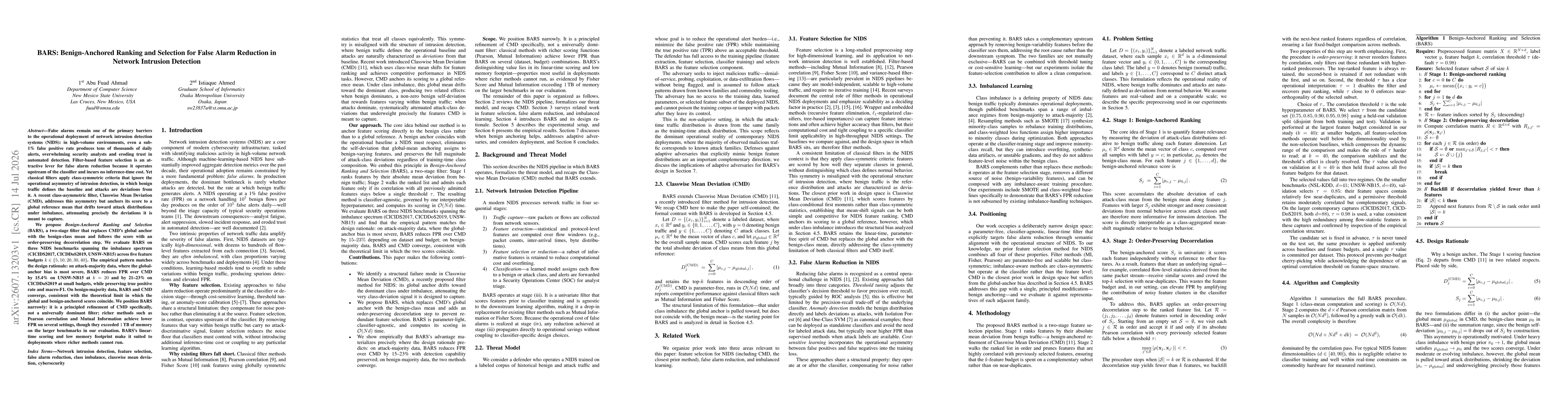 Thumbnail for BARS: Benign-Anchored Ranking and Selection for False Alarm Reduction in Network Intrusion Detection