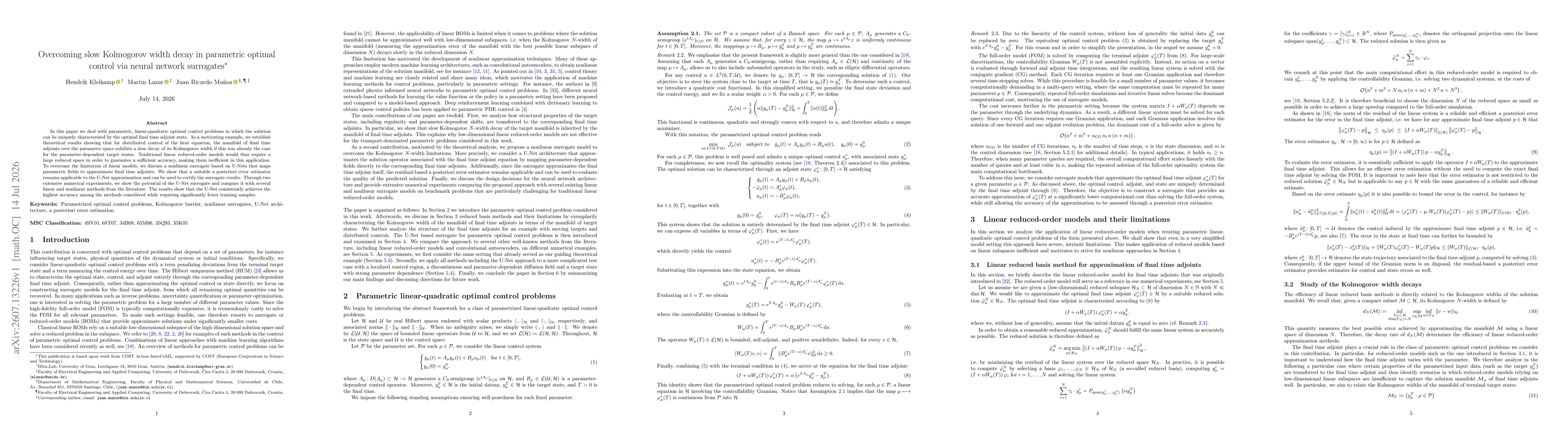 Thumbnail for Overcoming slow Kolmogorov width decay in parametric optimal control via neural network surrogates