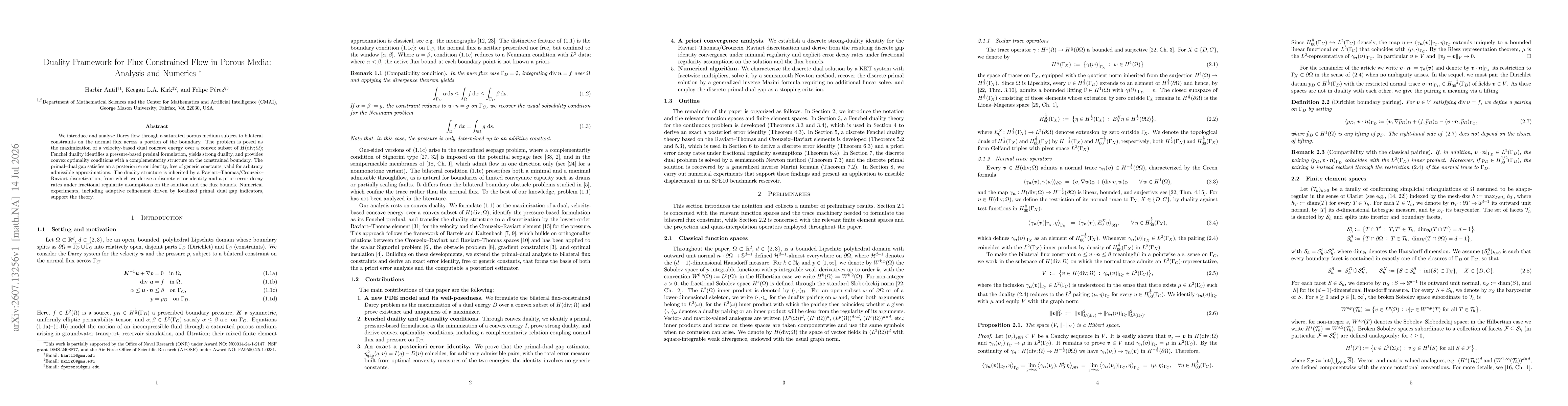 Thumbnail for Duality Framework for Flux Constrained Flow in Porous Media: Analysis and Numerics