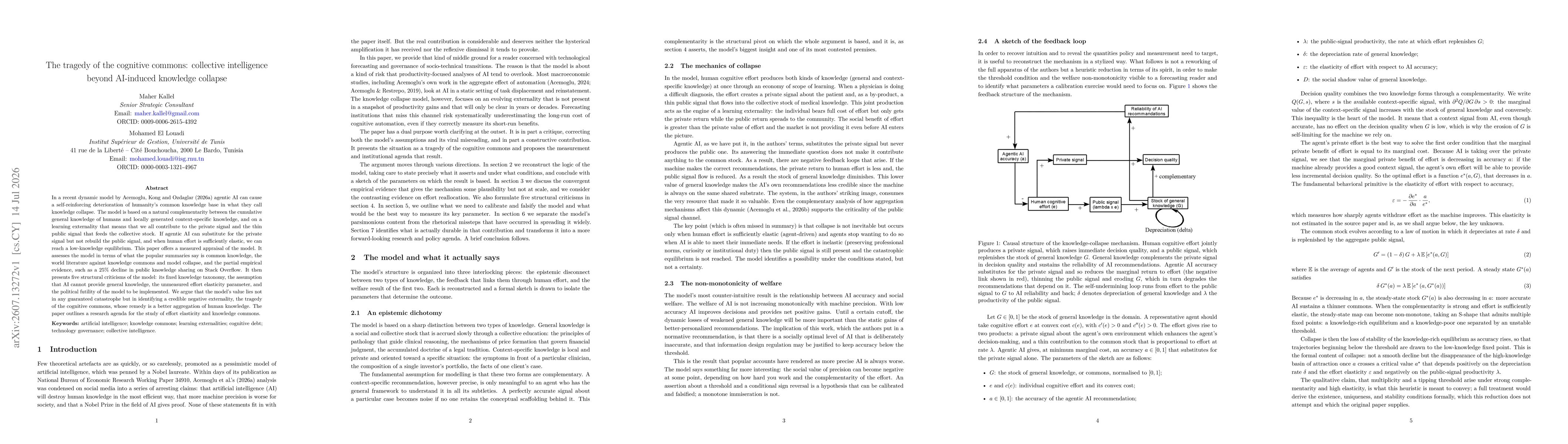 Thumbnail for The tragedy of the cognitive commons: collective intelligence beyond AI-induced knowledge collapse