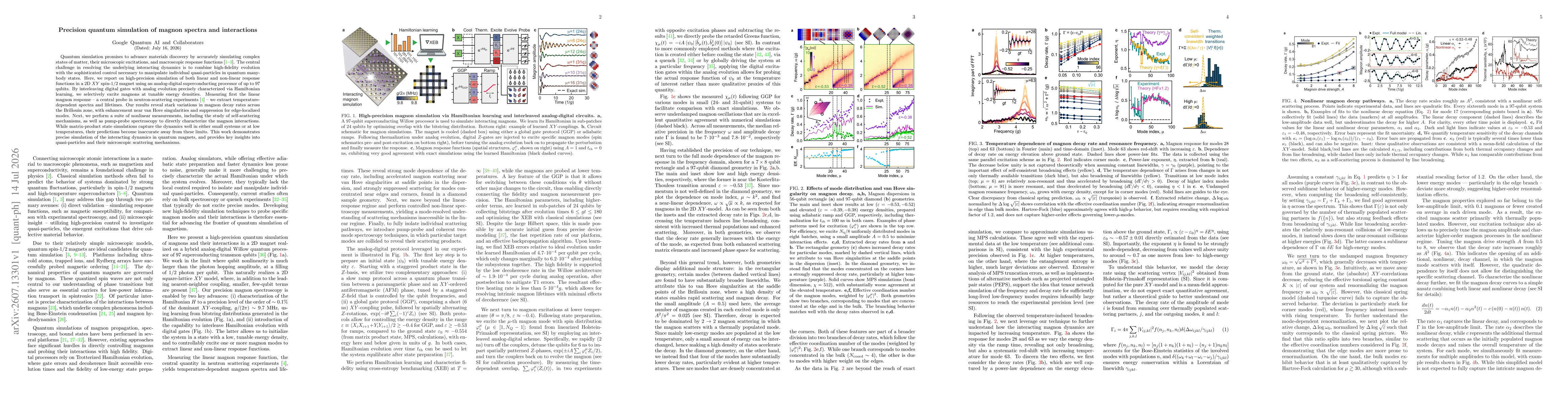 Thumbnail for Precision quantum simulation of magnon spectra and interactions