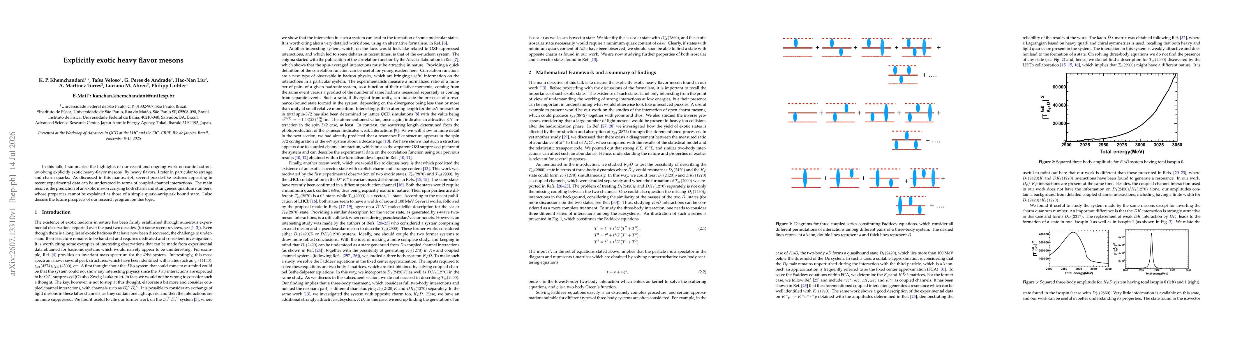 Thumbnail for Explicitly exotic heavy flavor mesons