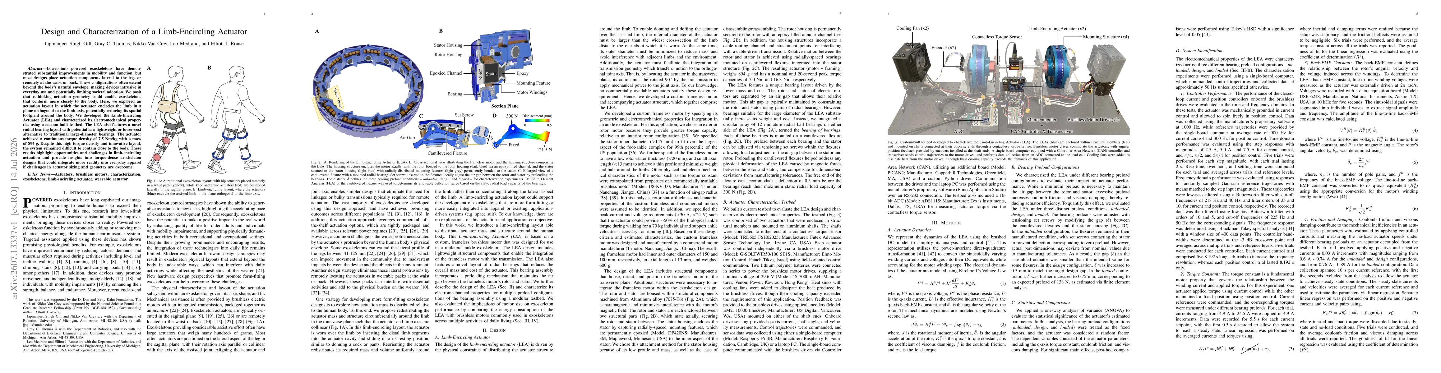 Thumbnail for Design and Characterization of a Limb Encircling Actuator