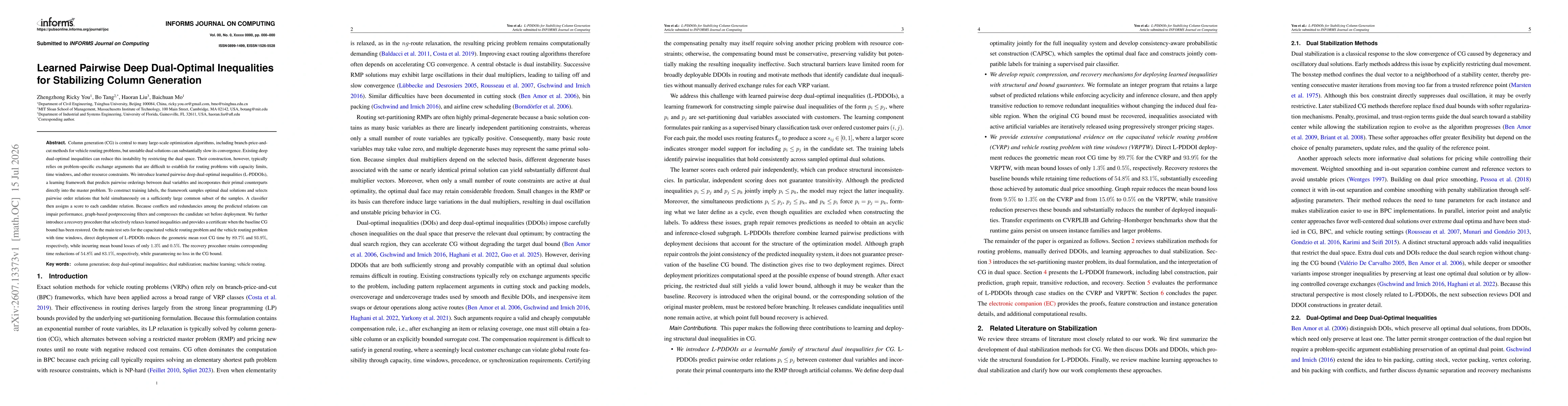 Thumbnail for Learned Pairwise Deep Dual-Optimal Inequalities for Stabilizing Column Generation