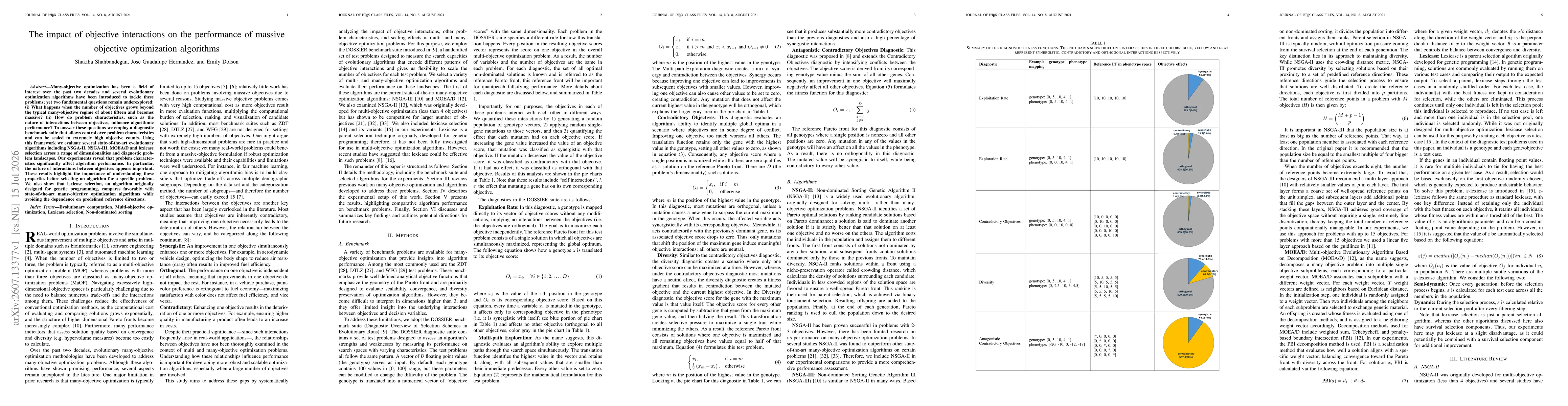 Thumbnail for The impact of objective interactions on the performance of massive objective optimization algorithms