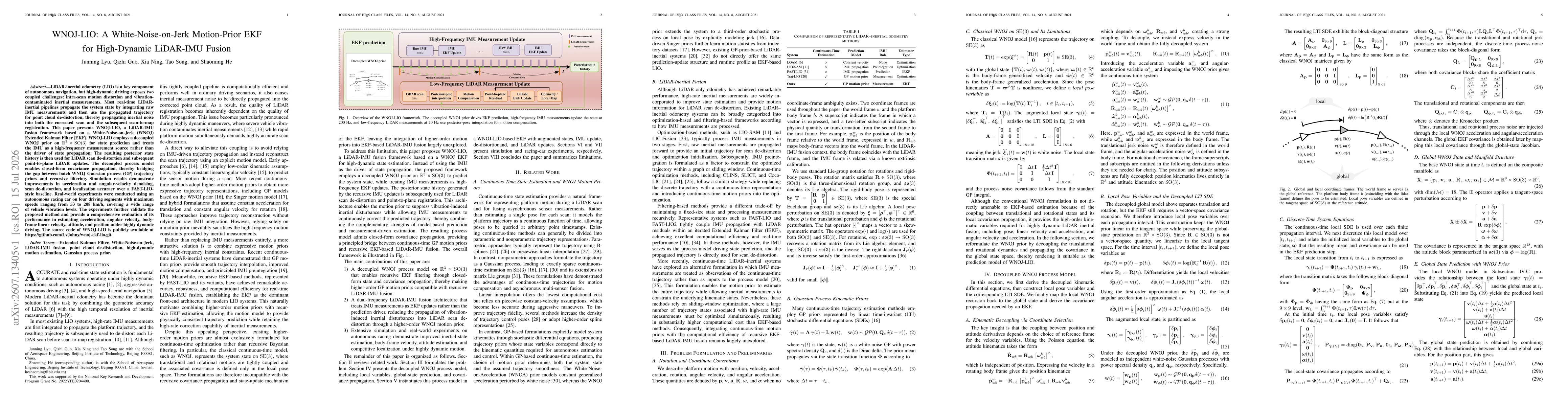 Thumbnail for WNOJ-LIO: A White-Noise-on-Jerk Motion-Prior EKF for High-Dynamic LiDAR-IMU Fusion