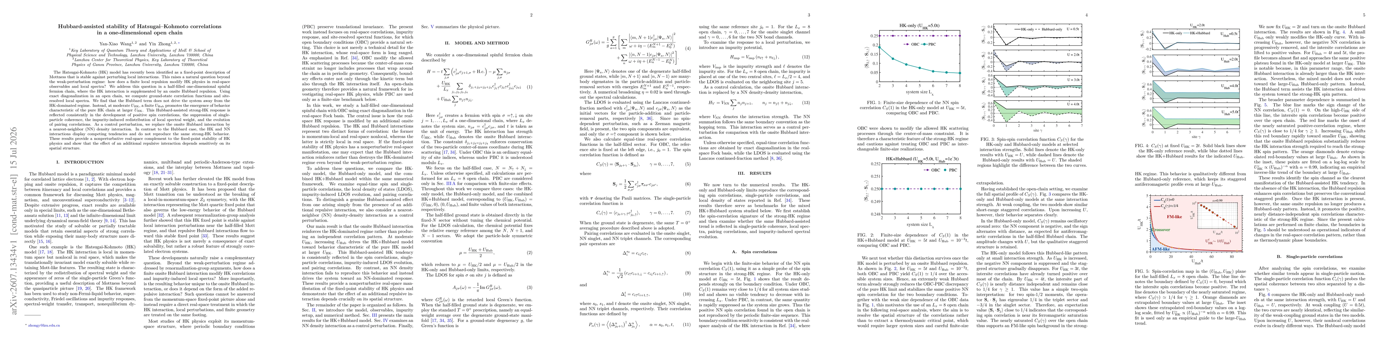 Thumbnail for Hubbard-assisted stability of Hatsugai-Kohmoto correlations in a one-dimensional open chain