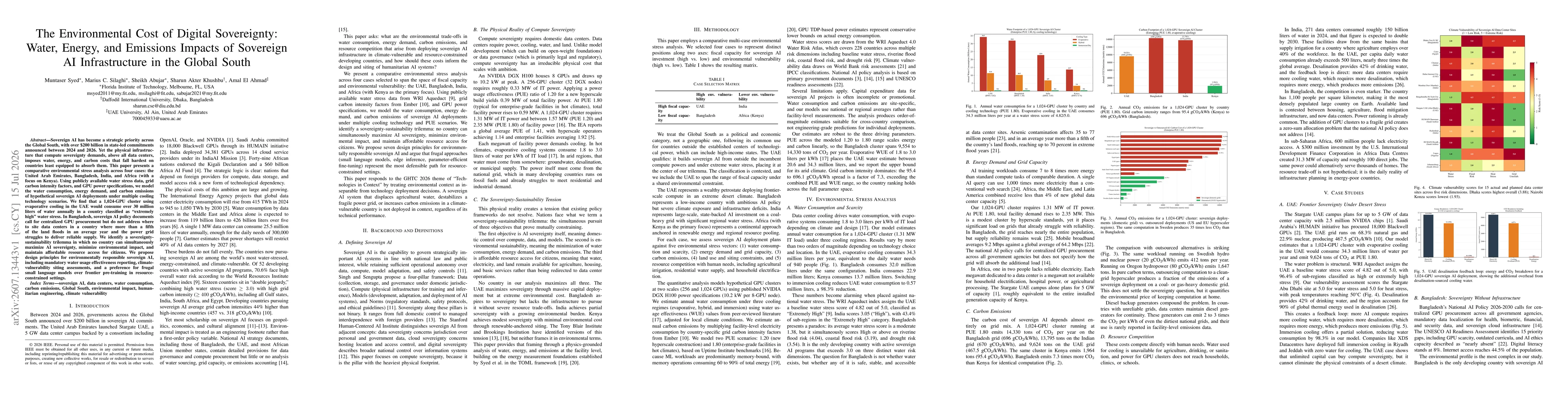 Thumbnail for The Environmental Cost of Digital Sovereignty: Water, Energy, and Emissions Impacts of Sovereign AI Infrastructure in the Global South